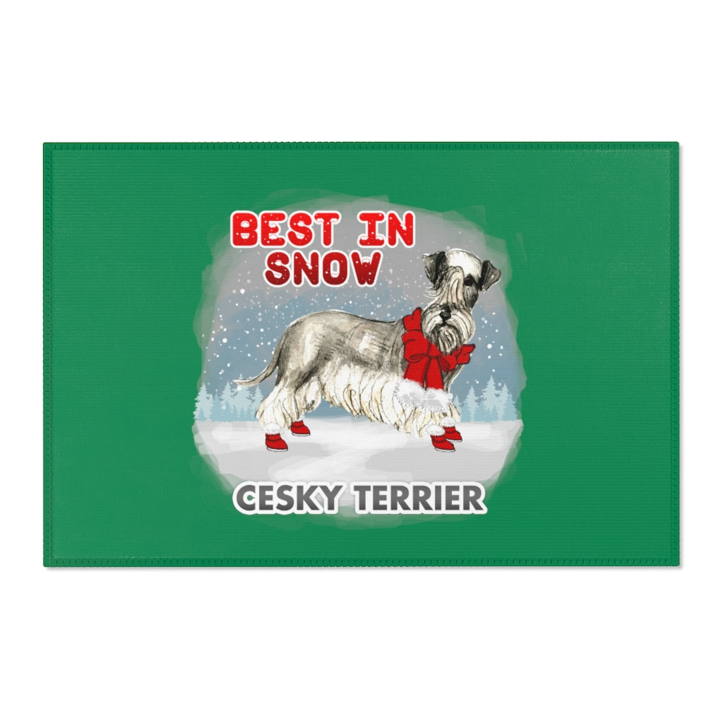 Cesky Terrier Best In Snow Area Rug