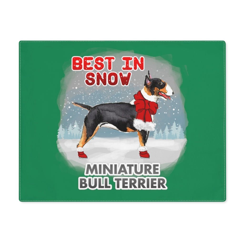Miniature Bull Terrier Best In Snow Placemat