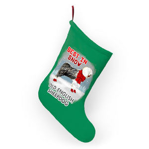 Old English Sheepdog Best In Snow Christmas Stockings