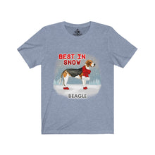 Load image into Gallery viewer, Beagle Best In Snow Unisex Jersey Short Sleeve Tee