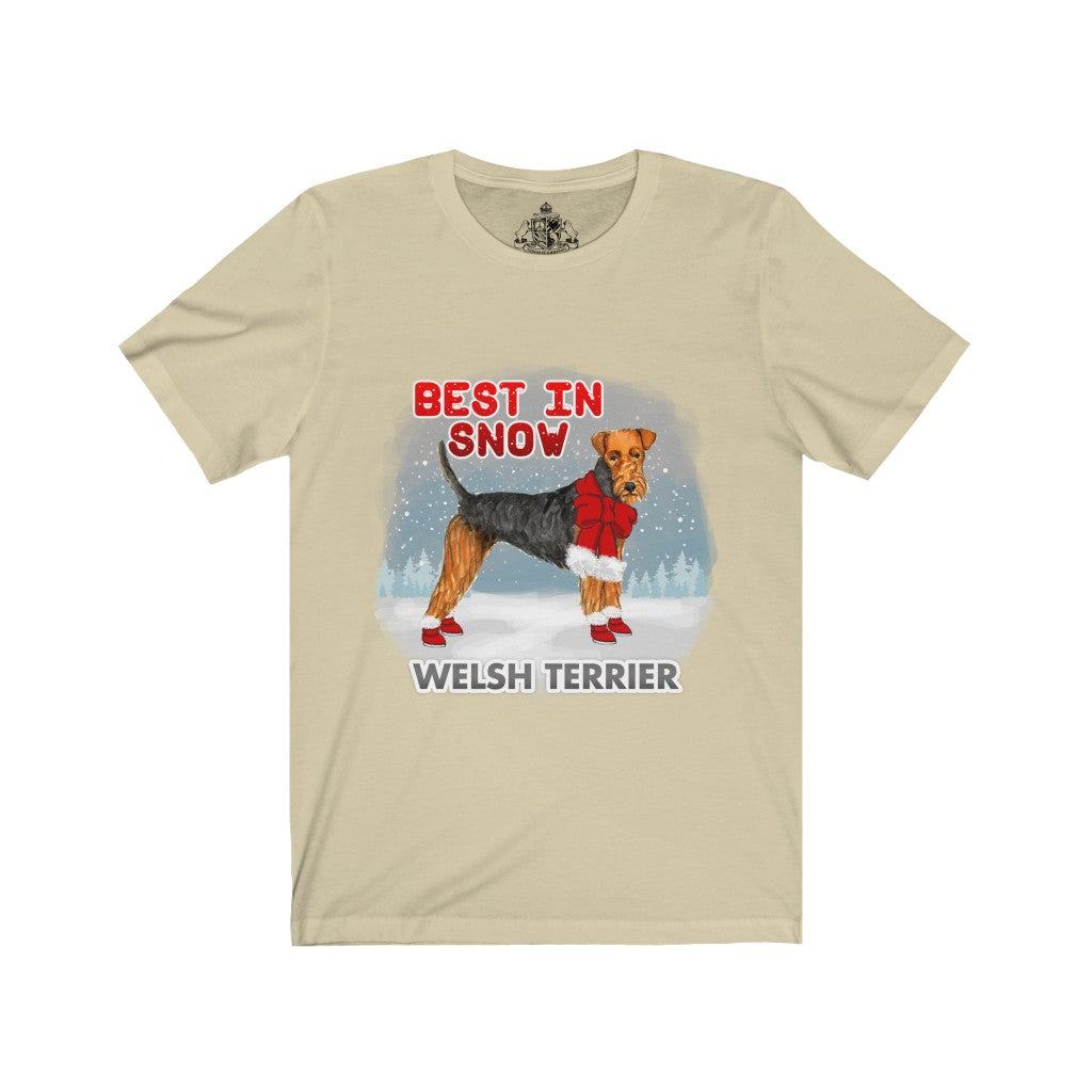 Welsh Terrier Best In Snow Unisex Jersey Short Sleeve Tee