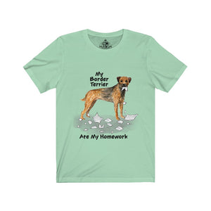 My Border Terrier Ate My Homework Unisex Jersey Short Sleeve Tee