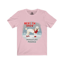Load image into Gallery viewer, Miniature Poodle Best In Snow Unisex Jersey Short Sleeve Tee