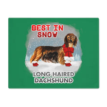 Load image into Gallery viewer, Long Haired Dachshund Best In Snow Placemat