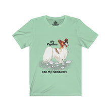Load image into Gallery viewer, My Papillon Ate My Homework Unisex Jersey Short Sleeve Tee