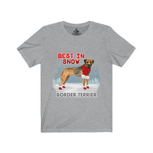 Border Terrier Best In Snow Unisex Jersey Short Sleeve Tee