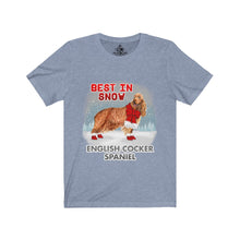 Load image into Gallery viewer, English Cocker Spaniel Best In Snow Unisex Jersey Short Sleeve Tee