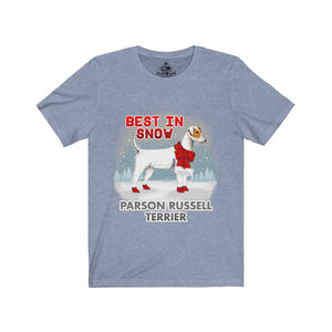 Parson Russell Terrier Best In Snow Unisex Jersey Short Sleeve Tee