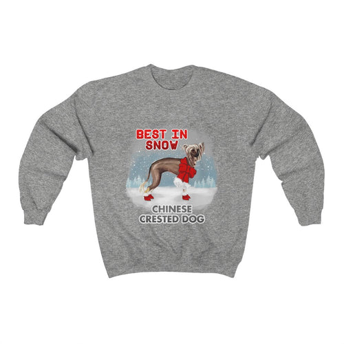Chinese Crested Best In Snow Heavy Blend™ Crewneck Sweatshirt