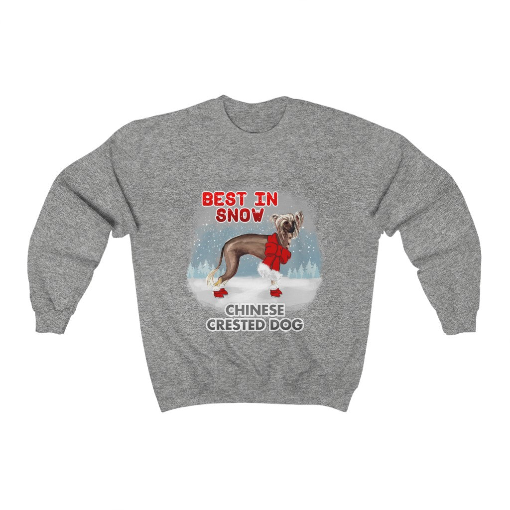 Chinese Crested Best In Snow Heavy Blend™ Crewneck Sweatshirt