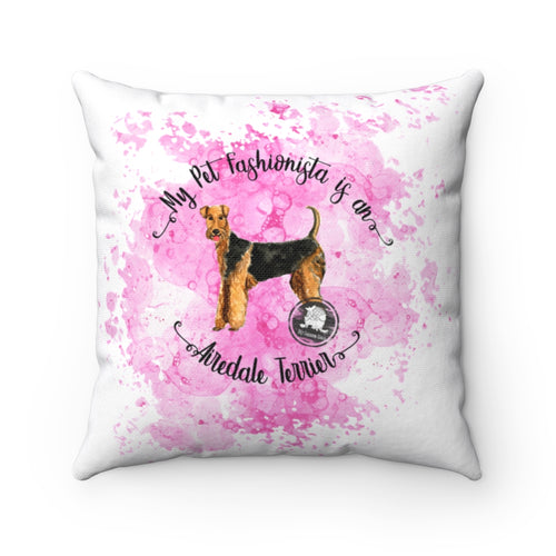 Airedale Terrier Pet Fashionista Square Pillow