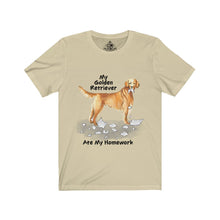 Load image into Gallery viewer, My Golden Retriever Ate My Homework Unisex Jersey Short Sleeve Tee