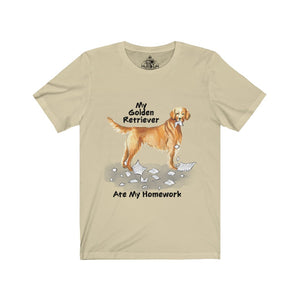 My Golden Retriever Ate My Homework Unisex Jersey Short Sleeve Tee