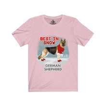 Load image into Gallery viewer, German Shepherd Best In Snow Unisex Jersey Short Sleeve Tee