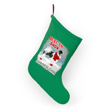 Load image into Gallery viewer, Japanese Chin Best In Snow Christmas Stockings