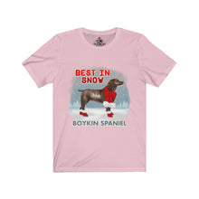 Load image into Gallery viewer, Boykin Spaniel Best In Snow Unisex Jersey Short Sleeve Tee