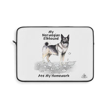 Load image into Gallery viewer, My Norwegian Elkhound Ate My Homework Laptop Sleeve