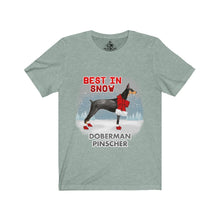 Load image into Gallery viewer, Doberman Pinscher Best In Snow Unisex Jersey Short Sleeve Tee
