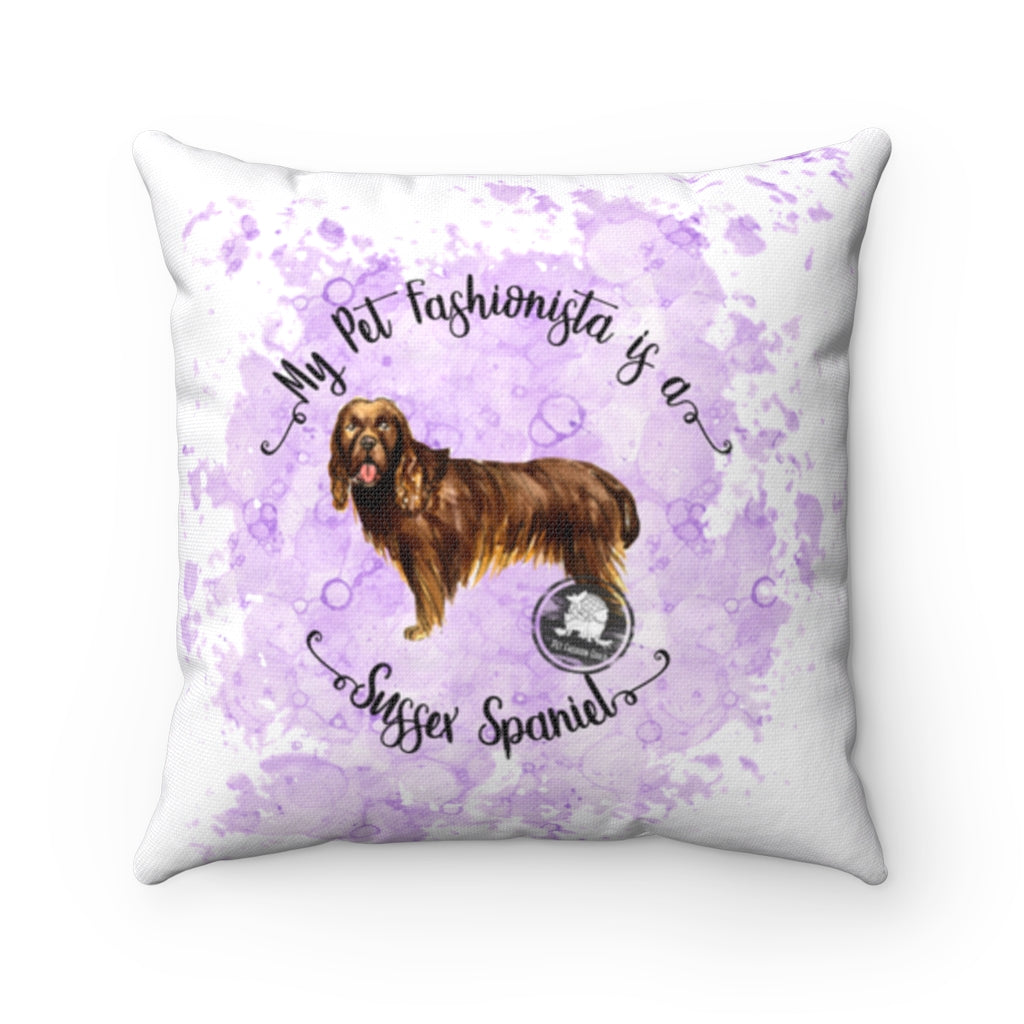 Sussex Spaniel Pet Fashionista Square Pillow