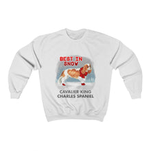 Load image into Gallery viewer, Cavalier King Charles Spaniel Best In Snow Heavy Blend™ Crewneck Sweatshirt