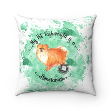 Load image into Gallery viewer, Pomeranian Pet Fashionista Square Pillow