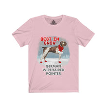 Load image into Gallery viewer, German WireHaired Pointer Best In Snow Unisex Jersey Short Sleeve Tee