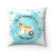 Load image into Gallery viewer, Cocker Spaniel Pet Fashionista Square Pillow