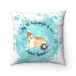 Cocker Spaniel Pet Fashionista Square Pillow