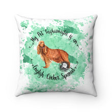 Load image into Gallery viewer, English Cocker Spaniel Pet Fashionista Square Pillow