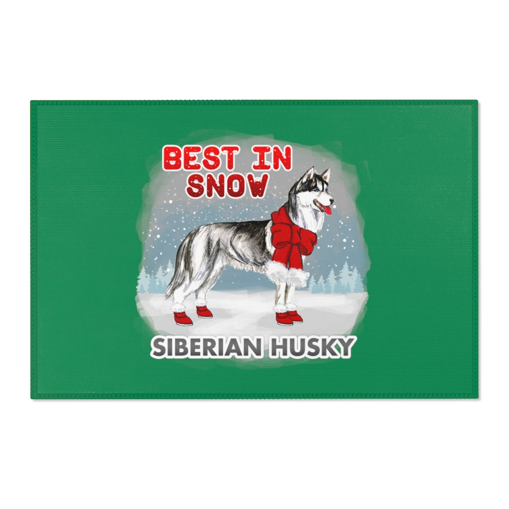 Siberian Husky Best In Snow Area Rug