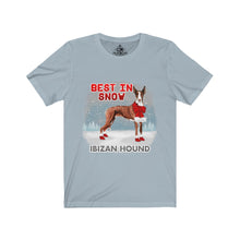 Load image into Gallery viewer, Ibizan Hound Best In Snow Unisex Jersey Short Sleeve Tee