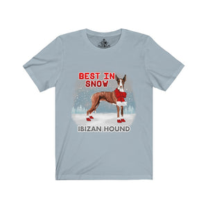 Ibizan Hound Best In Snow Unisex Jersey Short Sleeve Tee