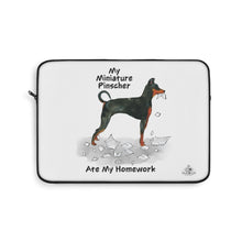Load image into Gallery viewer, My Miniature Pinscher Ate My Homework Laptop Sleeve