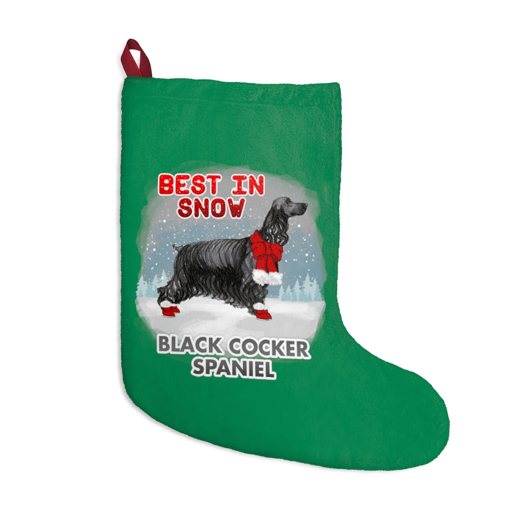 Black Cocker Spaniel Best In Snow Christmas Stockings