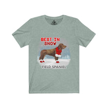 Load image into Gallery viewer, Field Spaniel Best In Snow Unisex Jersey Short Sleeve Tee
