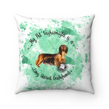 Load image into Gallery viewer, Dachshund (Long haired) Pet Fashionista Square Pillow