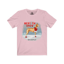 Load image into Gallery viewer, Basenji Best In Snow Unisex Jersey Short Sleeve Tee