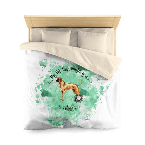 Boxer Pet Fashionista Duvet Cover
