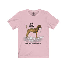 Load image into Gallery viewer, My Plott Hound Ate My Homework Unisex Jersey Short Sleeve Tee