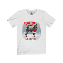 Load image into Gallery viewer, Schipperke Best In Snow Unisex Jersey Short Sleeve Tee