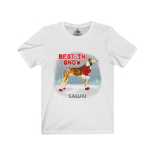 Load image into Gallery viewer, Saluki Best In Snow Unisex Jersey Short Sleeve Tee