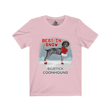 Load image into Gallery viewer, Bluetick Coonhound Best In Snow Unisex Jersey Short Sleeve Tee