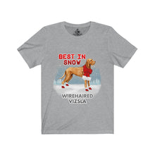 Load image into Gallery viewer, Wirehaired Vizsla Best In Snow Unisex Jersey Short Sleeve Tee