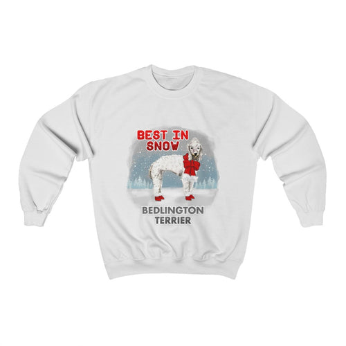 Bedlington Terrier Best In Snow Heavy Blend™ Crewneck Sweatshirt