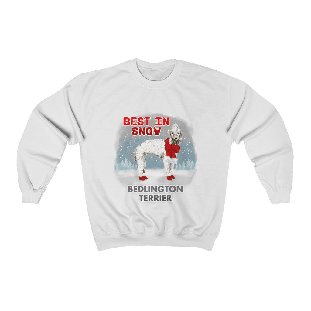 Bedlington Terrier Best In Snow Heavy Blend™ Crewneck Sweatshirt
