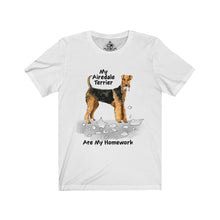 Load image into Gallery viewer, My Airedale Terrier Ate My Homework Unisex Jersey Short Sleeve Tee
