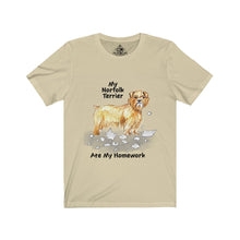 Load image into Gallery viewer, My Norfolk Terrier Ate My Homework Unisex Jersey Short Sleeve Tee
