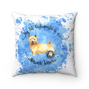 Norwich Terrier Pet Fashionista Square Pillow