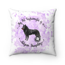 Load image into Gallery viewer, Belgian Sheepdog Pet Fashionista Square Pillow