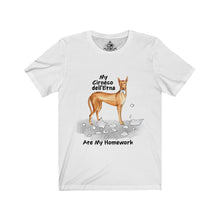 Load image into Gallery viewer, My Cirneco Dell&#39; Etna Ate My Homework Unisex Jersey Short Sleeve Tee